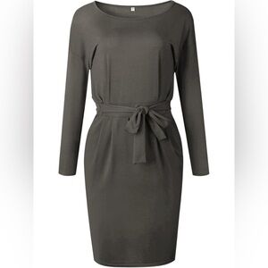 Pretty garden deep olive green brown Long Sleeve Dress 4 for $20